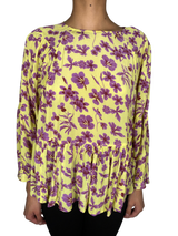 Blusa Amarilla Estampada