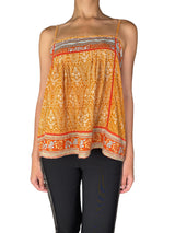 Blusa Tirantes Naranja Estampado