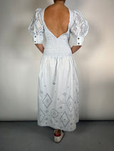 Vestido Celeste Fruncido