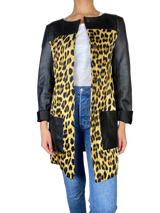 Chaqueta Cuero y Textil Animal Print