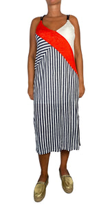 Vestido Midi Lino Rayas