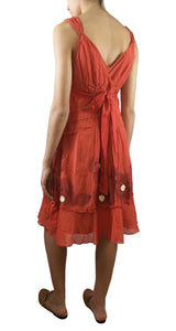 Vestido Naranjo Bordado