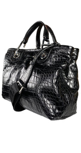 Bolso Negro Cocodrilo