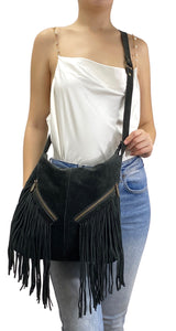 Bolso Negro Flecos