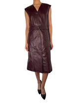 Vestido Burdeo Cuero