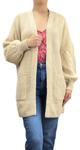 Cárdigan Beige Bolsillos