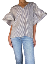 Blusa Rayas Hombros Broderie