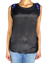 Blusa Negra Aplicaciones