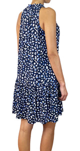 Vestido Mini Animal Print Navy