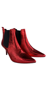 Botines Rojo Metal