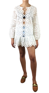 Blusa Macramé Blanca