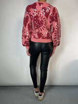 Sweater Pink Hearts Sequin