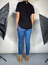 Polera Negra Manga Corta