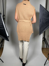 Sweater Tejido Sin mangas Café