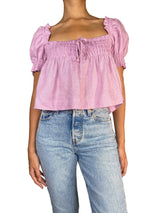 Crop Top de Lino con Vuelos