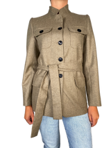 Chaqueta Café con Cinturón