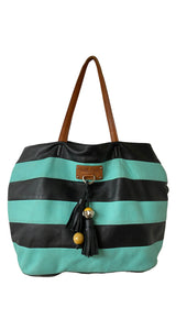 Bolso Rayas Turquesa