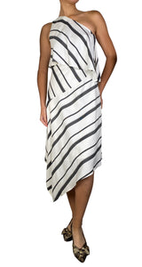 Vestido Franjas Corte Asimétrico