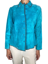 Chaqueta Turquesa Cuero