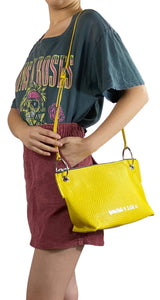 Bandolera Cuero Amarillo