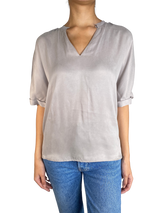 Blusa Cuello V Gris