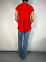 Blusa Traslucida Con Vuelos