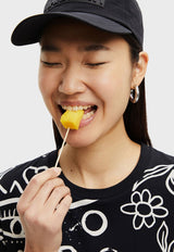 Vestido Desigual Corto Símbolos Negro - Calce Regular