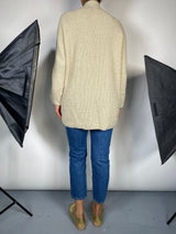 Sweater Tejido Beige Abierto