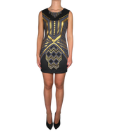 Vestido Estampado Negro / Dorado
