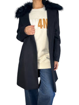 Abrigo Cuello De Piel Sintetica