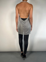 Vestido Metalizado Traslucido