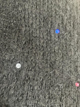 Sweater Tejido Negro Con Aplicaciones Multicolor