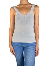 Top Tejido Con Hilos Metalizados