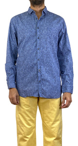 Camisa Azul Flores