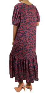 Vestido Burdeo Animal Print