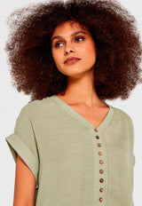 Blusa Apricot Verde - Calce Holgado