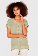 Blusa Apricot Verde - Calce Holgado