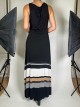 Vestido Maxi Negro Rayas