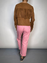 Chaqueta Cuero Gamuza Flecos