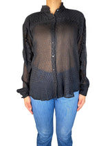 Blusa Negra Fruncida