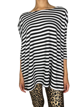 Polera Blanco / Negro Rayas