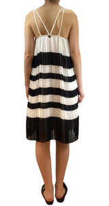 Vestido A Rayas Plisada