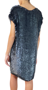 Vestido corto de lentejuelas Negro