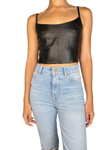 Crop Top Negro Cuero