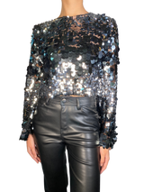 Blusa Lentejuelas Mangas Acampanadas