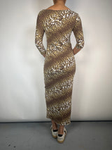 Vestido Maxi Elasticado Animal Print