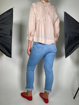 Blusa Bordada Palo Rosa