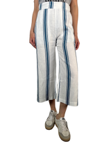 Pantalón Rayas Azules Lino