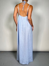 Vestido Lino Celeste