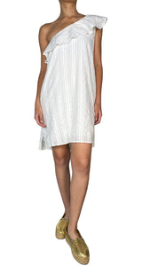 Vestido Mini Blanco Asimétrico